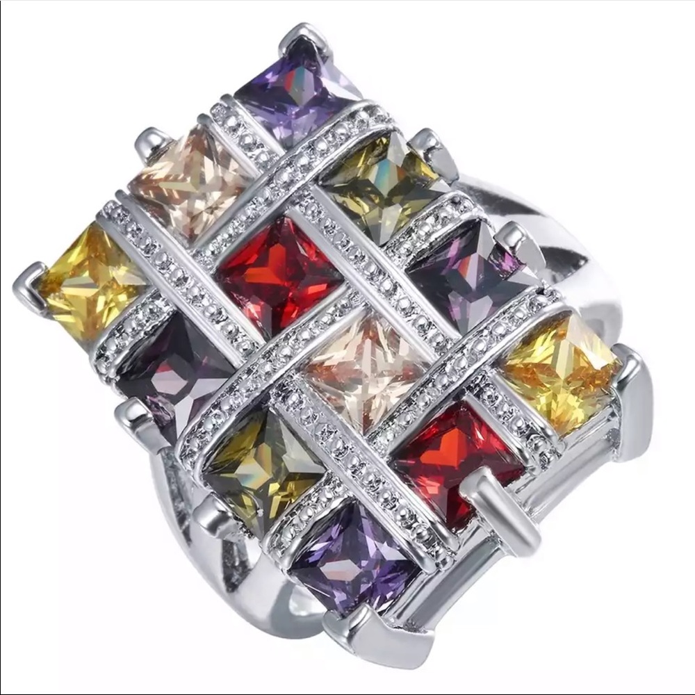 Geometric 925 Silver Statement Ring - Picture 4 of 9